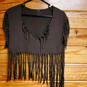 Women's custom made fringed top